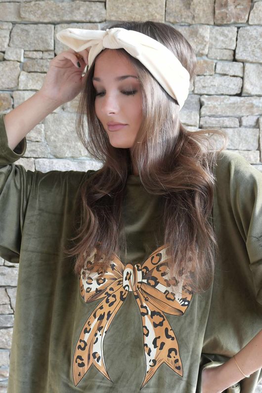 Nora Stretch Velour Headband French Ivory /20=